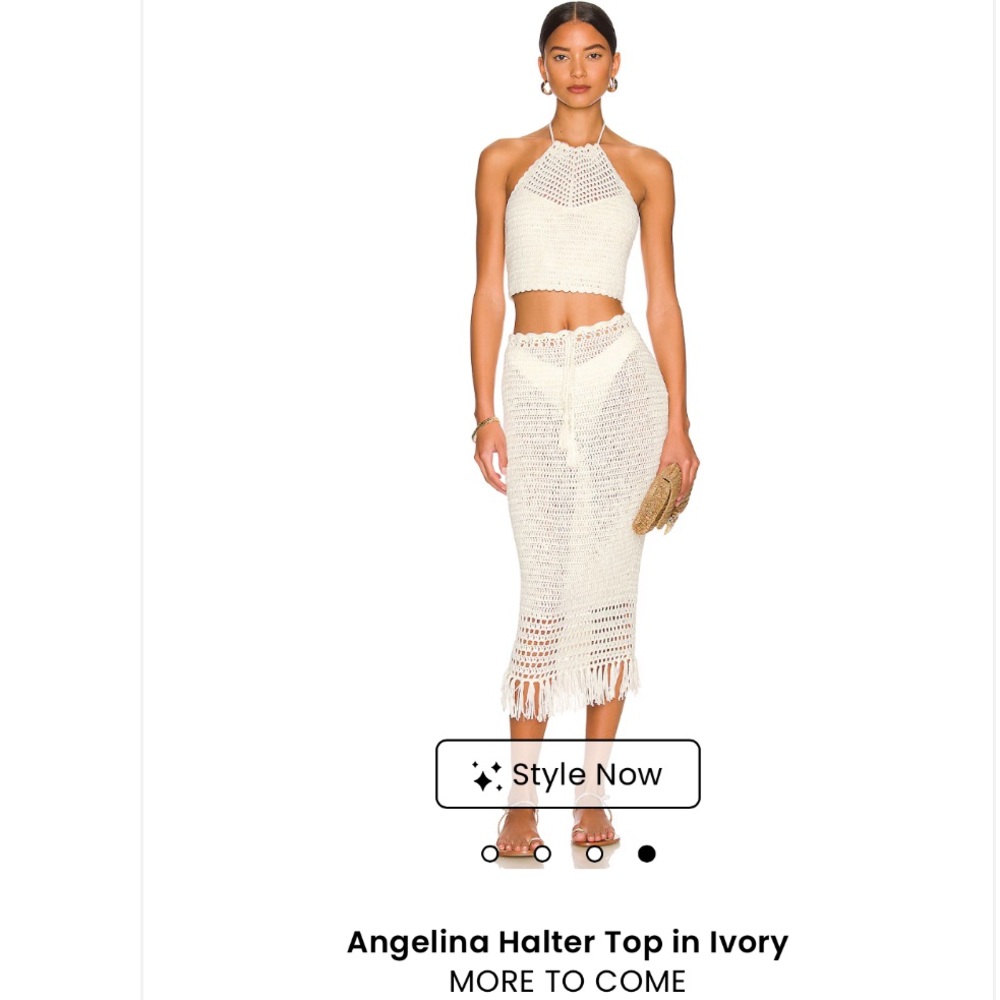 Ivory Crochet Halter Skirt Set
